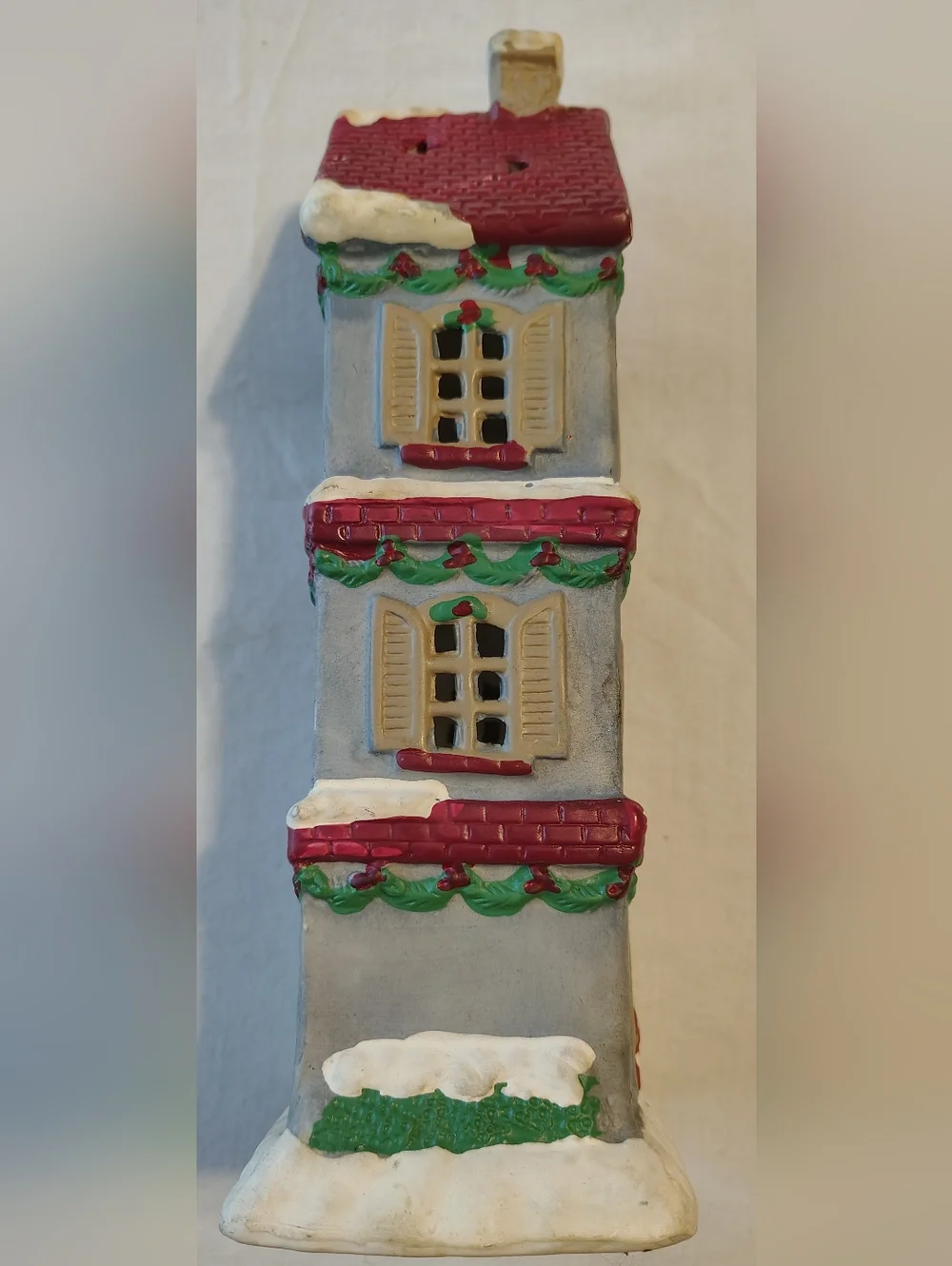 Vintage Christmas Three Story Cottage Candle Tower